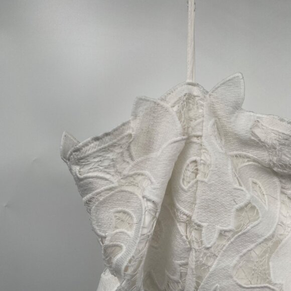 BARDOT Womens Lace Midi Sheath Dress Spaghetti Straps White Size 12 Zip - Picture 5 of 9